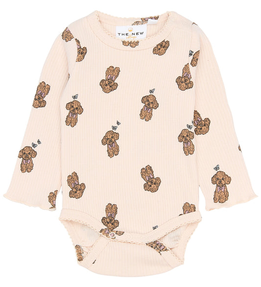 The New Romper l/s - Rib - TnsbSona - Silver Peony AOP - The New - 74 - Rompers Lange Mouw