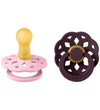 BIBS Bohemen Fopspenen - Maat 2 - Rond - 2-pack - Roze/Plum - BIBS - 6-18 mnd - Fopspenen