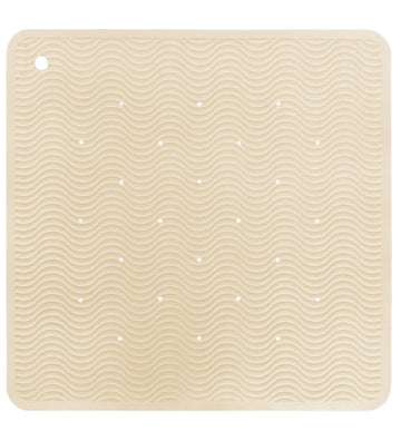 Hevea Douchemat - Natuurlijk Rubber - 52x52 cm - Wave Square - W - Hevea - OneSize - Douchematten
