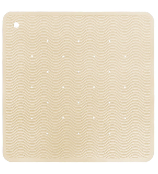 Hevea Douchemat - Natuurlijk Rubber - 52x52 cm - Wave Square - W - Hevea - OneSize - Douchematten