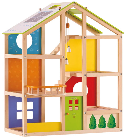 Hape Poppenhuis - 74 cm - Huis voor alle seizoenen - Hape - OneSize - Poppenhuizen