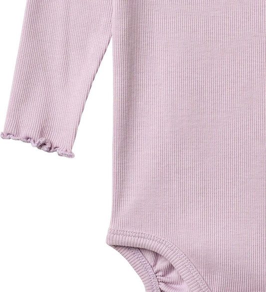 Wheat Romper l/s - Rib - Regitz - Lavender - Wheat - 2 jaar (92) - Rompers Lange Mouw