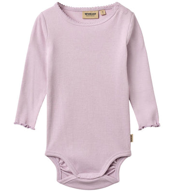 Wheat Romper l/s - Rib - Regitz - Lavender - Wheat - 2 jaar (92) - Rompers Lange Mouw