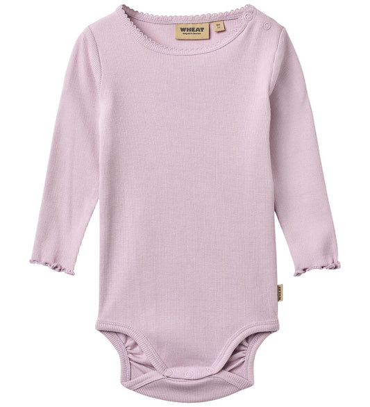 Wheat Romper l/s - Rib - Regitz - Lavender - Wheat - 2 jaar (92) - Rompers Lange Mouw