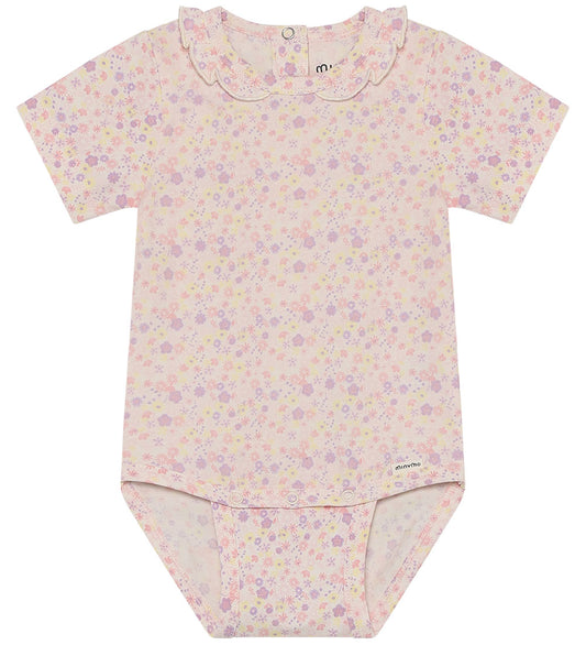 Minymo Romper s/s - AOP - Vanilla Ice - Minymo - 68 - Rompers Korte Mouw