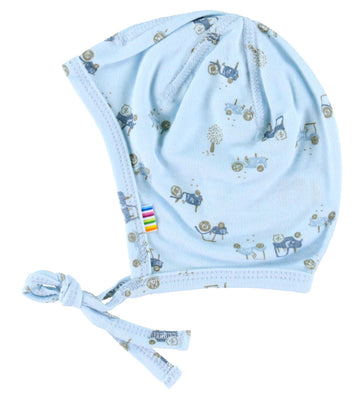 Joha Babymuts - Bamboe - Lichtblauw m. Tractors - Joha - 41 cm - Babymutsen