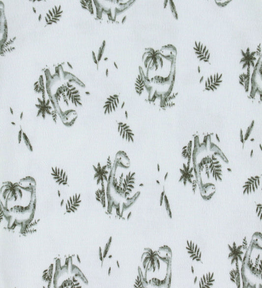 Joha Romper mouwloos - Bamboe - Munt m. Dinosaurussen - Joha - 80 - Rompers Mouwloos