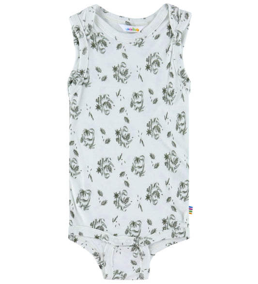 Joha Romper mouwloos - Bamboe - Munt m. Dinosaurussen - Joha - 80 - Rompers Mouwloos