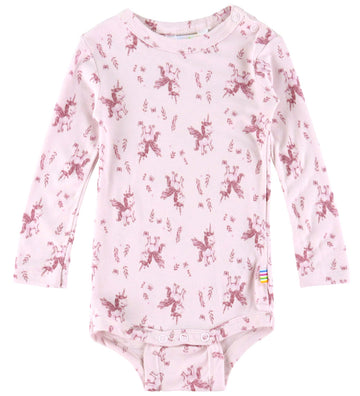 Joha Romper l/s - Bamboe - Roze m. Eenhoorns - Joha - 90 - Rompers Lange Mouw