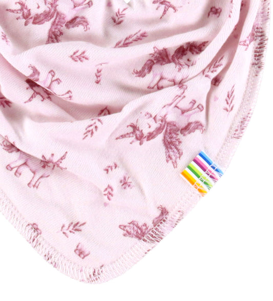 Joha Babyslabbetje - Bamboe - Roze m. Eenhoorns - Joha - OneSize - Kwijlsjaaltjes