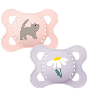 Mam Fopspenen - Original - 2-pack - 0-6 mnd. - Roze/Lila m. Prin - MAM - OneSize - Fopspenen