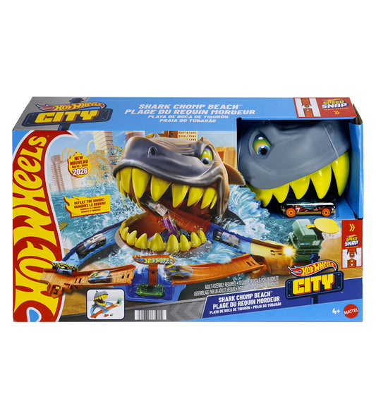 Hot Wheels Racebaan - City Shark Chomp Beach - Hot Wheels - OneSize - Racebanen
