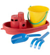 Dantoy Zandspeelgoed - 4 Onderdelen - Schip/Emmer - Rood - Dantoy - OneSize - Zandspeelgoed
