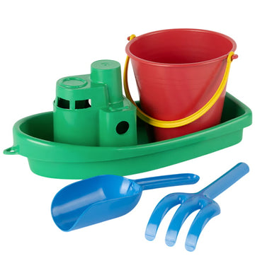 Dantoy Zandspeelgoed - 4 Onderdelen - Schip/Emmer - Groen - Dantoy - OneSize - Zandspeelgoed