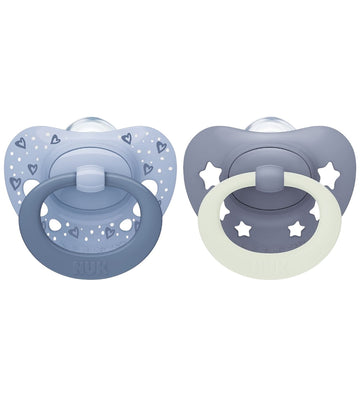 Nuk Fopspenen - 2-pack - First Choice - Dag & Nacht - Blauw - Nuk - 6-18 mnd - Fopspenen