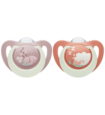 Nuk Gloeiende spenen - 2-pack - First Choice Nacht - Bunny/Schaa - Nuk - 6-18 mnd - Fopspenen