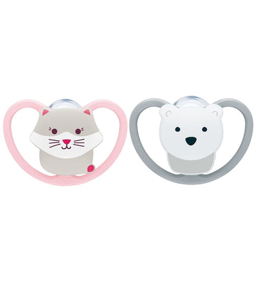 Nuk Fopspenen - 2-pack - Perfecte match Air - CAT/Ijsbeer - Roze - Nuk - 6-18 mnd - Fopspenen