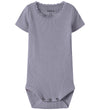 Name It Romper s/s - Rib - Noos - NbfKab - Lavender Grijs - Name It - 56 - Rompers Korte Mouw