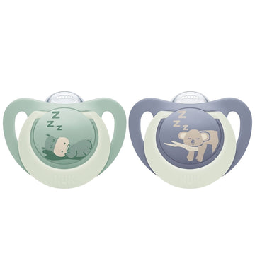 Nuk Gloeiende spenen - 2-pack - First Choice Nacht - Nijlpaard/K - Nuk - 0-6 mnd - Fopspenen