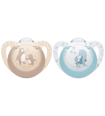 Nuk Fopspenen - 2-pack - First Choice - Bear/Seahorse - Beige/Bl - Nuk - 0-6 mnd - Fopspenen