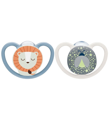 Nuk Gloeiende spenen - 2-pack - Perfecte Match Air Nacht - Leeuw - Nuk - 0-6 mnd - Fopspenen