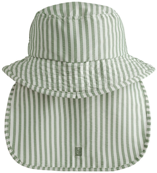Liewood Zonnehoed - UV40+ - Damona - Stripe Pepermunt/Knisperend - Liewood - 9-12 mnd - Zwemhoedjes