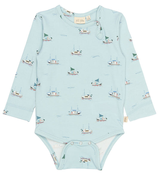 Petit Piao Romper l/s - PPStar - Illusie Blue Boot - Petit Piao - 1½ jaar (86) - Rompers Lange Mouw