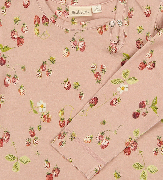Petit Piao Romper l/s - PPStar - Misty Rose Strawberry - Petit Piao - 1½ jaar (86) - Rompers Lange Mouw