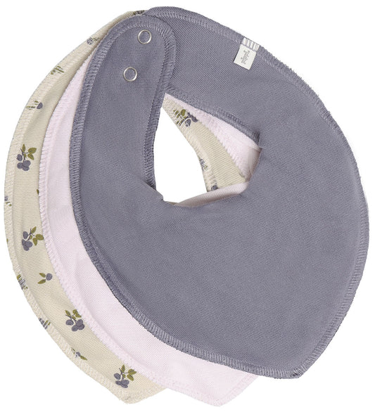 Pippi Kwijlslabbetje - Puntig - 3-pack - Blue Graniet - Pippi Baby - OneSize - Kwijlsjaaltjes