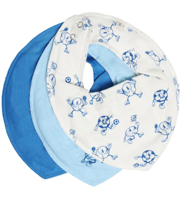 Pippi Kwijlslabbetje - Puntig - 3-pack - Light Dusty Blue - Pippi Baby - OneSize - Kwijlsjaaltjes
