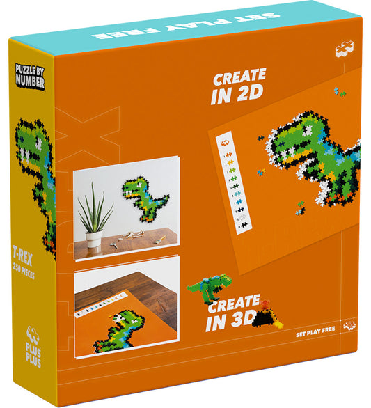 Plus-Plus Puzzel Stad Nummer - 250 st. - T-Rex - Plus-Plus - OneSize - Blokken
