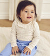 Müsli Romper l/s - Rib - Spring Frill - Tofu/Nectar/Shell Blue - Müsli - 62 - Rompers Lange Mouw