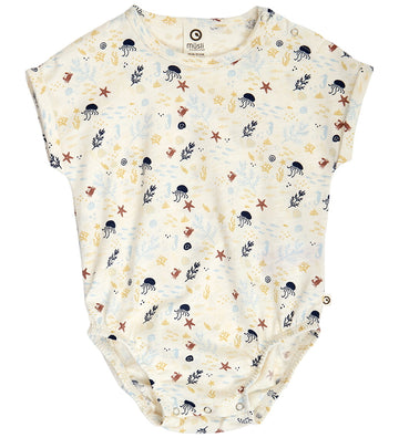 Müsli Romper s/s - Sea - Tofu/Hennep/Navy - Müsli - 1 jaar (80) - Rompers Korte Mouw