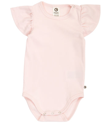 Müsli Romper s/s - Rib - Cozy Ik Frill - Primrose - Müsli - 2 jaar (92) - Rompers Korte Mouw