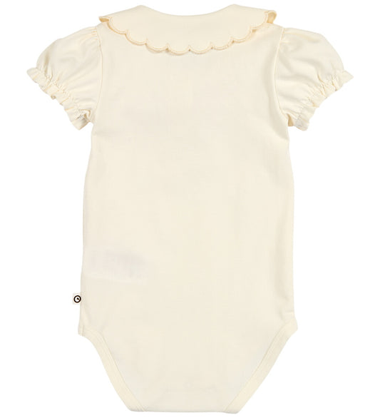Müsli Romper s/s - Cozy Mijn kraagpuff - Tofu - Müsli - 74 - Rompers Korte Mouw