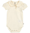 Müsli Romper s/s - Cozy Mijn kraagpuff - Tofu - Müsli - 74 - Rompers Korte Mouw