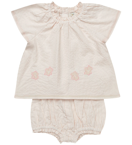Copenhagen Colors Zomerset - Shirt/Babyshort - Dusty Rose/Cream - Copenhagen Colors - 2 jaar (92) - Babyshorts
