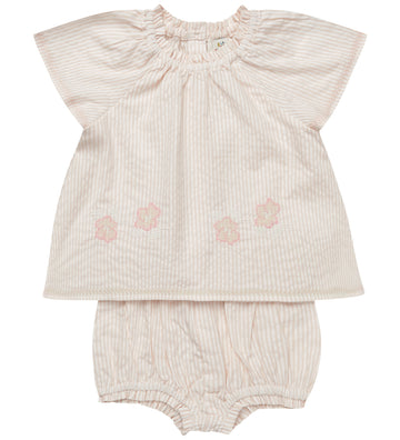 Copenhagen Colors Zomerset - Shirt/Babyshort - Dusty Rose/Cream - Copenhagen Colors - 1½ jaar (86) - Babyshorts