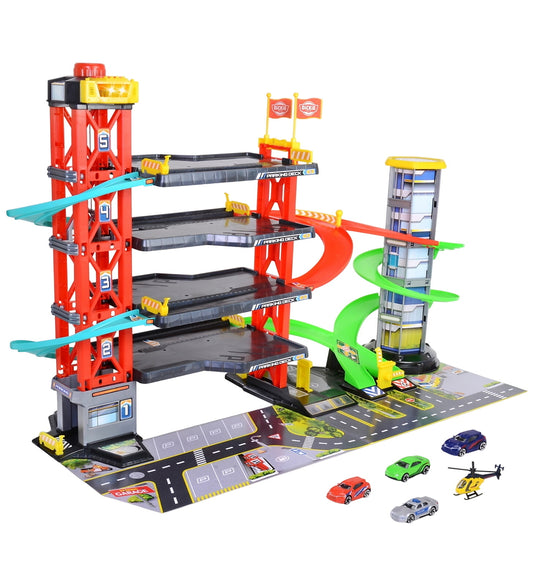 Dickie Toys Racebaan m. Licht/Geluid - Parkeren Garage - Dickie Toys - OneSize - Racebanen