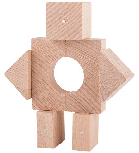 Kooglo Magnetisch Bouwblokken - Hout - 7 st. - Micro Natural Pr - Kooglo - OneSize - Magnetisch speelgoed