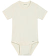 Minymo Romper s/s - Rib - Katoen/Modaal - Vanilla Ice - Minymo - 1½ jaar (86) - Rompers Korte Mouw