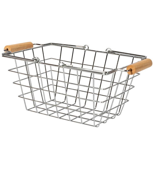 MaMaMeMo Winkelwagen - Metaal m. Houten handvat - MaMaMeMo - OneSize - Speelgoedeten