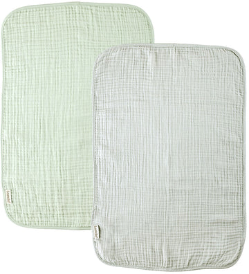 Leander Verschoonmatje - Mousseline - 2-pack - Pearl Grey/Sage G - Leander - OneSize - Verschoonmatjes