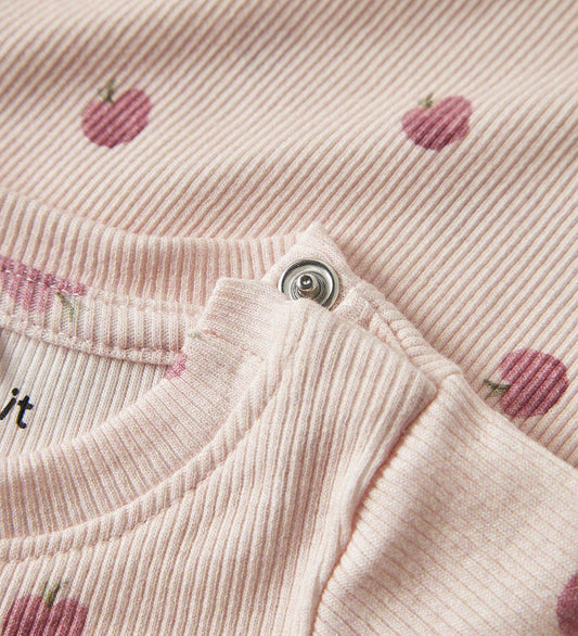 Name It Romper l/s - Rib - NbfFoapple - Wieg Roze - Name It - 68 - Rompers Lange Mouw