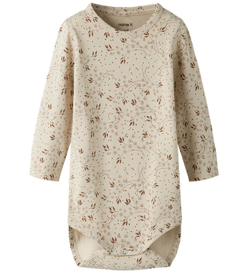 Name It Romper l/s - NbfBirka - Peyote - Name It - 1 jaar (80) - Rompers Lange Mouw