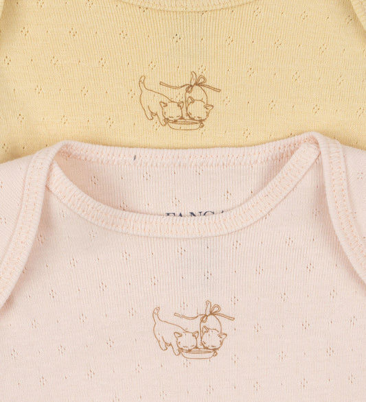Fanga Fontana Rompers l/s - Bello - 2-pack - Banana Crepe/creool - Fanga Fontana - 1 jaar (80) - Rompers Lange Mouw