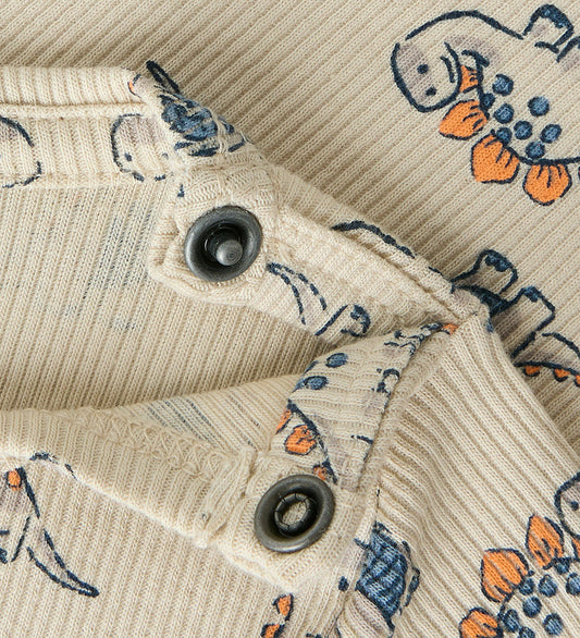 Name It Romper l/s - Rib - NbmFidius - Peyote - Name It - 68 - Rompers Lange Mouw