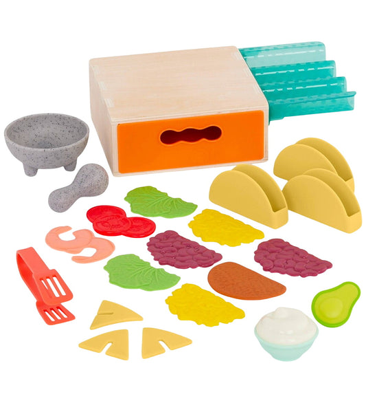 B. toys Speelgoedeten - 22 Onderdelen - Mini Chef - Tiny Taco's - B. toys - OneSize - Speelgoedeten