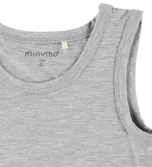Minymo Romper mouwloos - Bamboe - Medium+ Grey Melange - Minymo - 1 jaar (80) - Rompers Mouwloos
