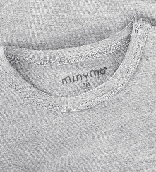 Minymo Romper l/s - Viscose - Grey Melange - Minymo - 68 - Rompers Lange Mouw